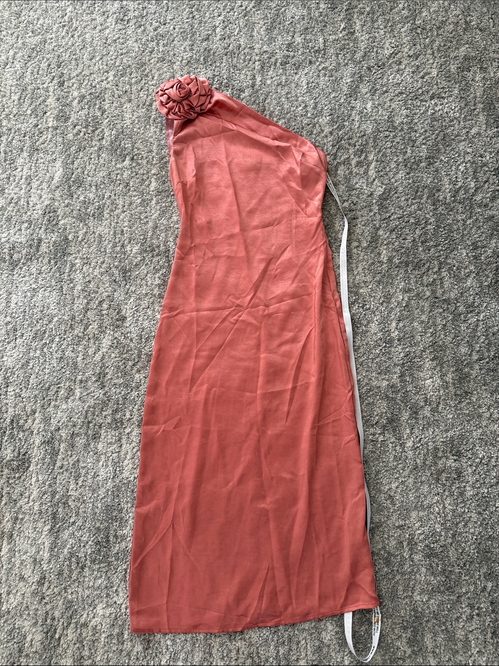Club L London Coral One-Shoulder Maxi Dress with Rosette